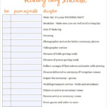 30 Wedding Schedule Templates Samples DOC PDF PSD Free