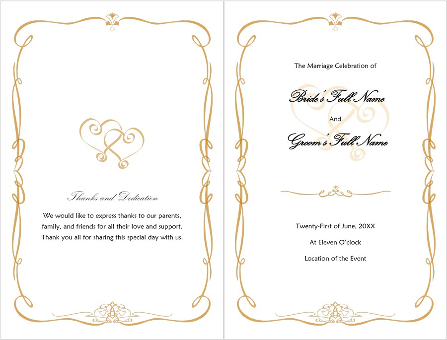 37 Printable Wedding Program Examples Templates TemplateLab