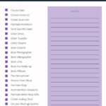 Black And Purple Heart Simple Wedding Planning Checklist Etsy