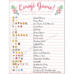 Bridal Shower Emoji Game Fun Unique Games DIY PDF Wedding