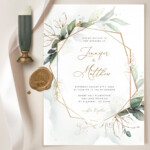 CLEO Geometric Wedding Invitation Template Boho Wedding Etsy