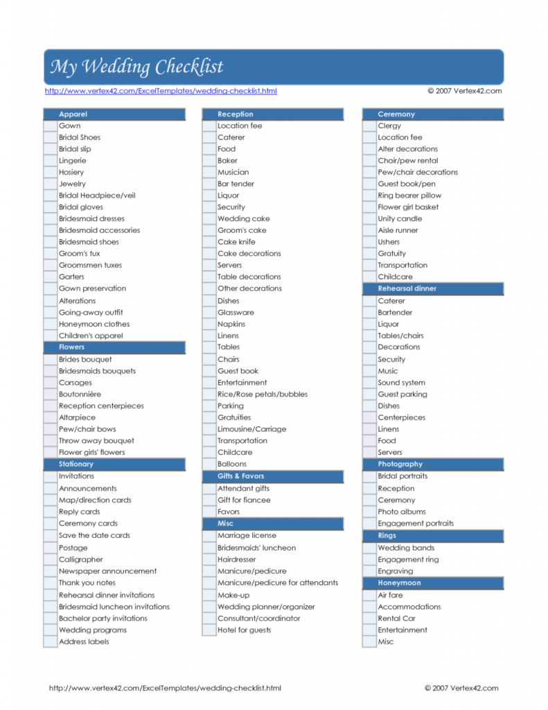 Complete Wedding Checklist Free Printable Wedding Checklist Complete 