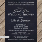 Couples Or Coed Wedding Shower Printable Invitation Typography His And