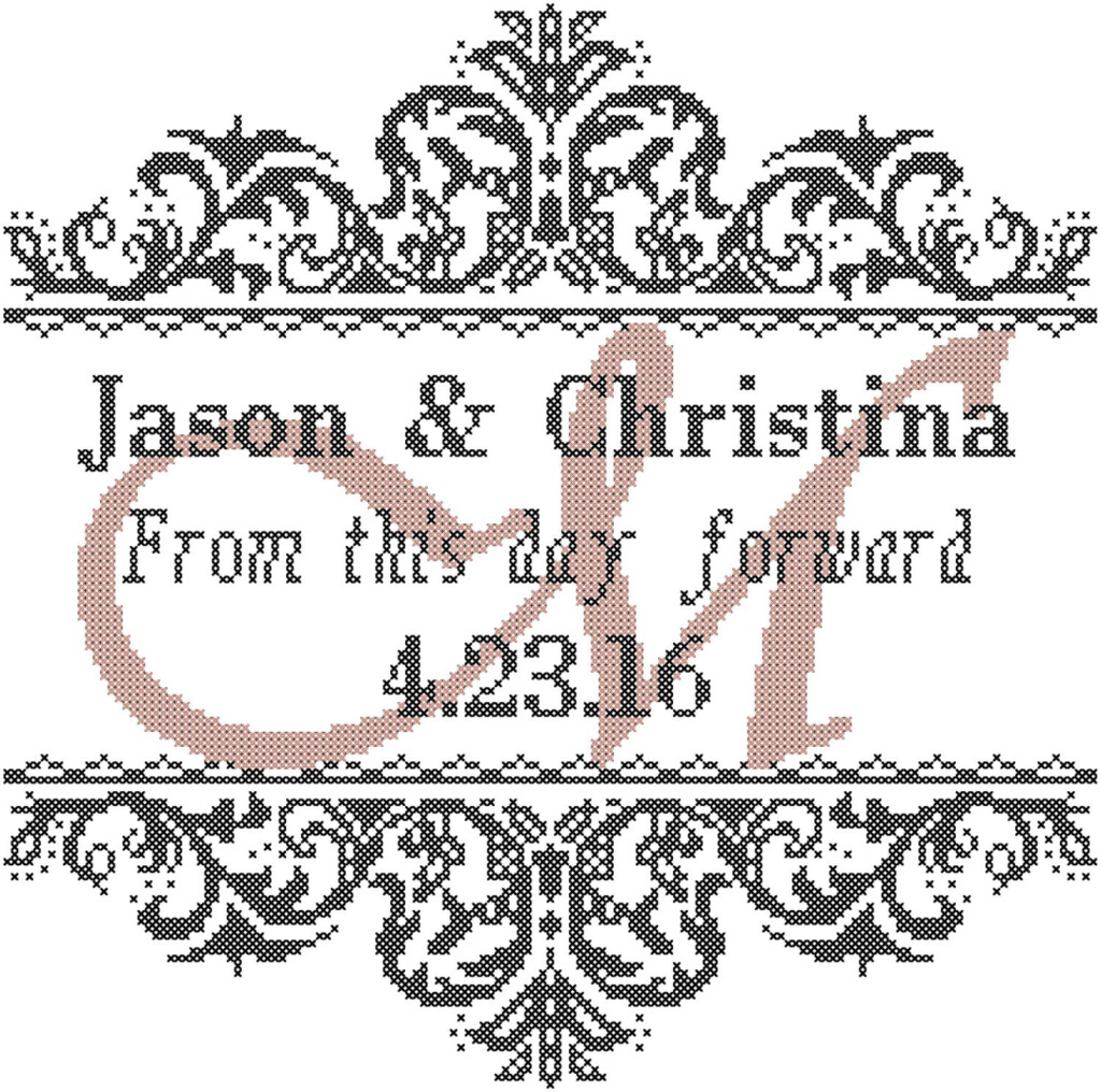 Cross Stitch Wedding Samplers Free Patterns Modern Wedding Cross 