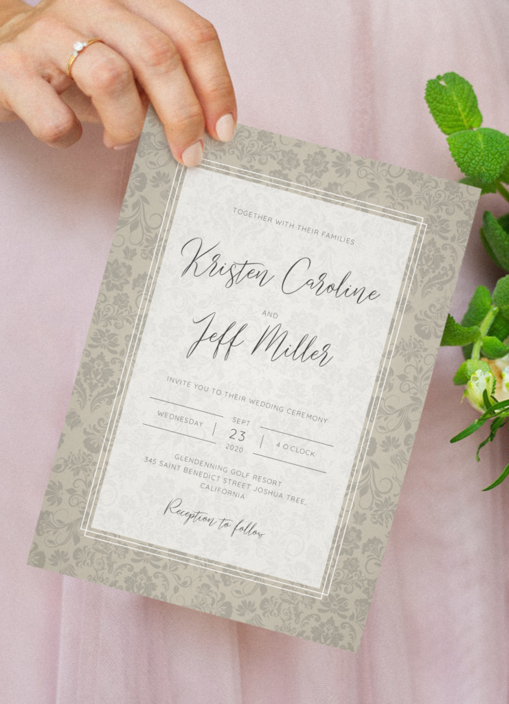 Download Printable Floral Vintage Wedding Invitation PDF