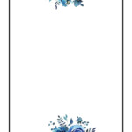 Flower Background Royal Blue Blank Wedding Invitation Background