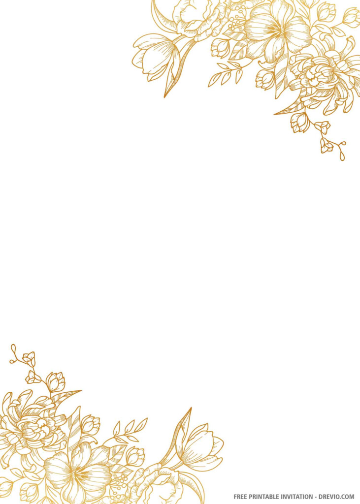  FREE PRINTABLE Gold Wedding Invitation Templates Download 