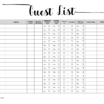 FREE Printable Guest List Template Customize Online
