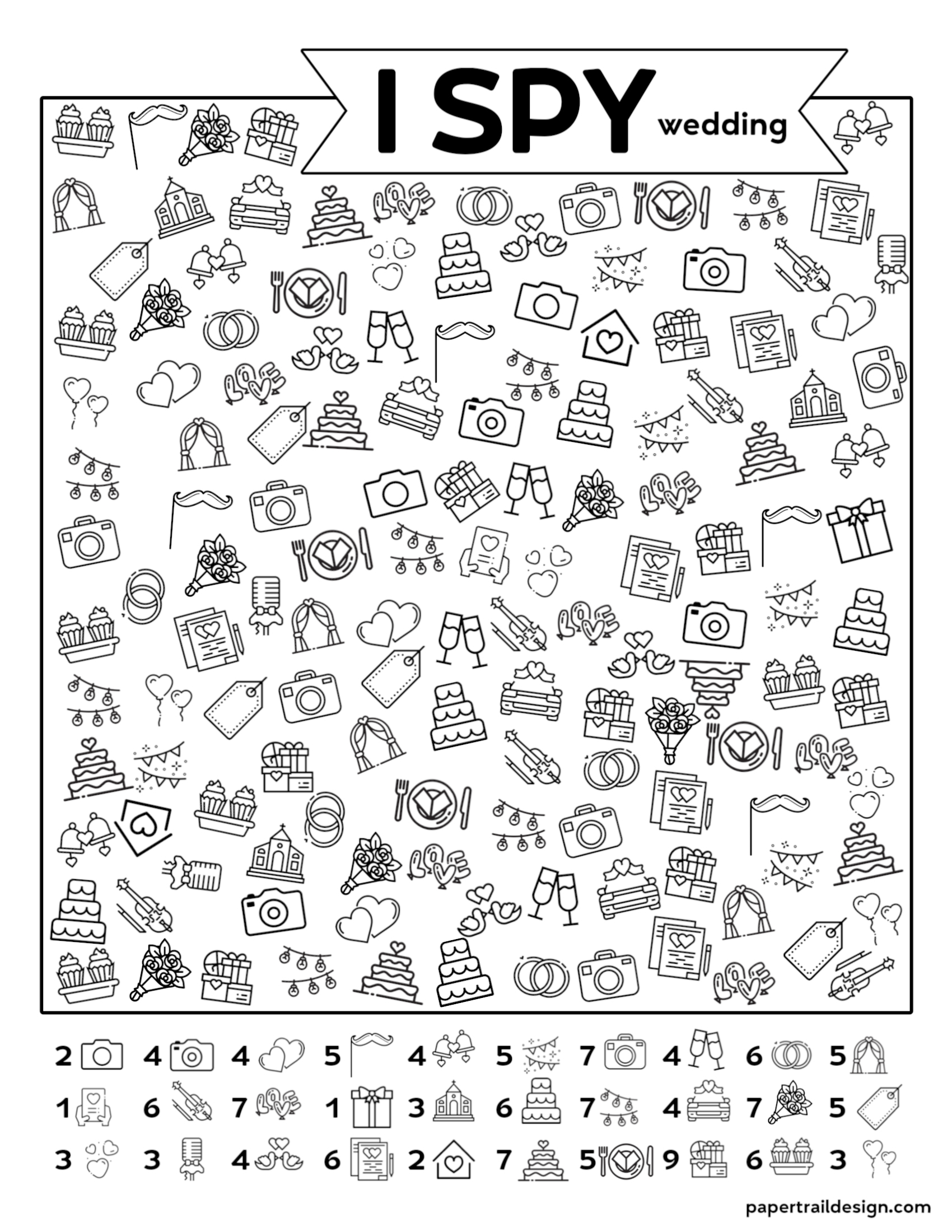 Free Printable I Spy Wedding Game Paper Trail Design Free Printable I Spy Wedding Game Paper Trail Design