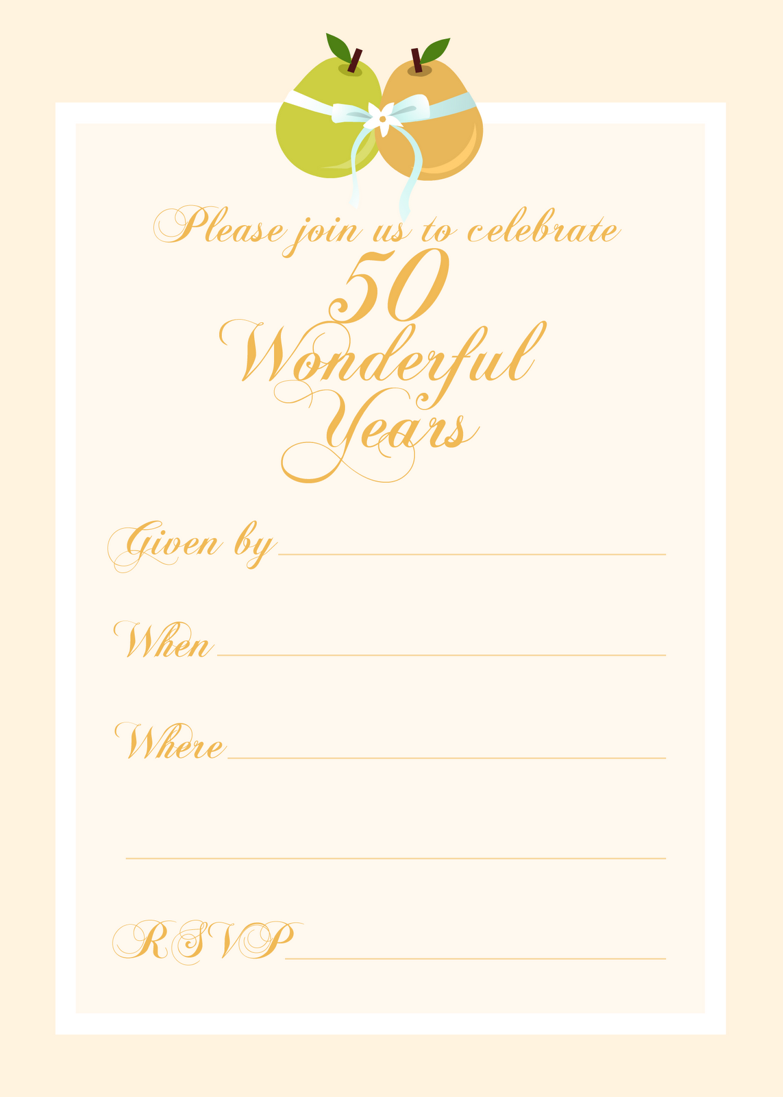 Free Printable Party Invitations Free 50th Wedding Anniversary