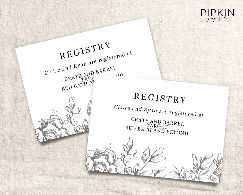 Printable Wedding Registry Card Wedding Info Card Template Printable 