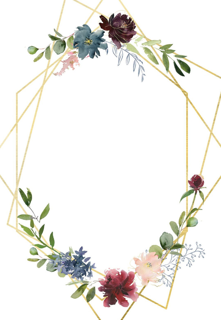 Geometric Flowers Invitaci n De Boda Gratis Greetings Island 