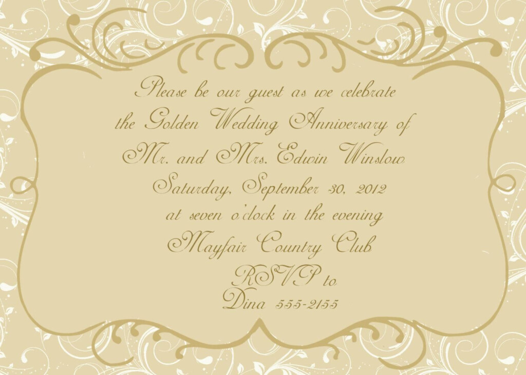 Golden Wedding Anniversary Invitations Golden Wed 50th Wedding 