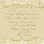 Golden Wedding Anniversary Invitations Golden Wed 50th Wedding