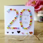 Handmade 3D 20th Wedding Anniversary Card 20th Anniversary