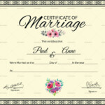 Marriage Certificate Design Template In PSD Word
