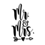 Mr Mrs Wedding Stencil Wood Sign Wall Decor