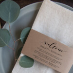 Napkin Ring Menu Template Wedding Wrap Menu Wedding Napkin Etsy