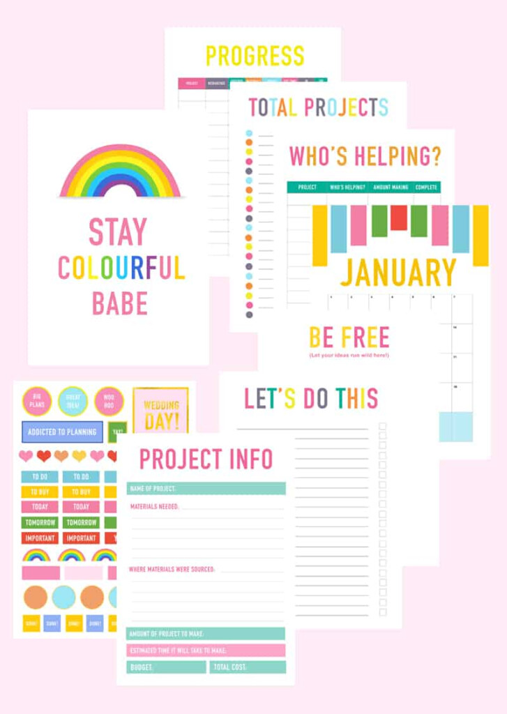 PRINTABLE DIY WEDDING PLANNER ORGANISER WITH CALENDAR STICKERS 