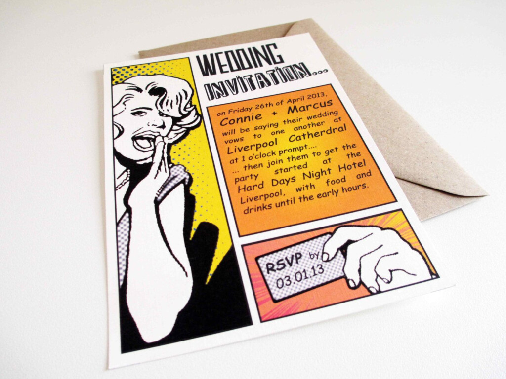 PRINTABLE Retro Comic Wedding Party Invitation Par VanillaRetro 20 