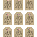 Printable Wedding Favor Tags Thank You Printable Tags