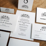 Printable Wedding Invitation Kit Tandem Bicycle Black