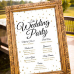 PRINTABLE Wedding Party Sign Gold Wedding Decor Black Gold Party