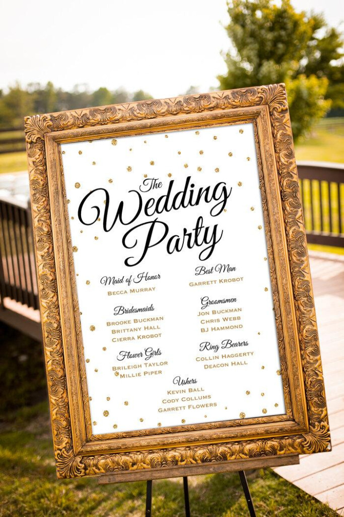 PRINTABLE Wedding Party Sign Gold Wedding Decor Black Gold Party 