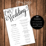 Printable Wedding Program Wedding Program Template DIY Wedding