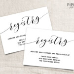 Printable Wedding Registry Card Wedding Invitation Set Digital