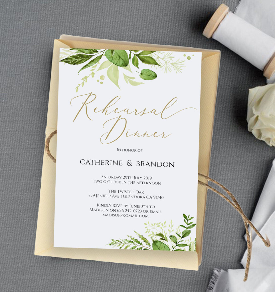 PRINTABLE Wedding Rehearsal Dinner Invitation Template Printable 