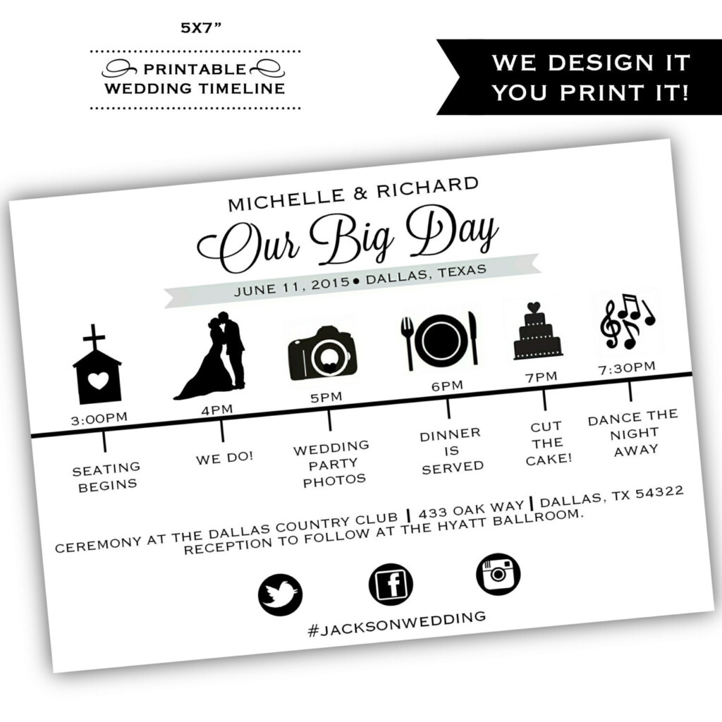 Printable Wedding Timeline Printable By ClassyPrintsOnline