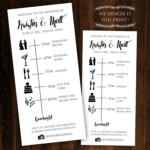 Printable Wedding Timeline Printable Wedding Itinerary Wedding