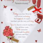 Ruby 40th Anniversary Greeting Card Cards Love Kates