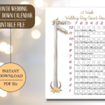 Rustic Wedding Calendar Printable Wedding Calendar Wedding