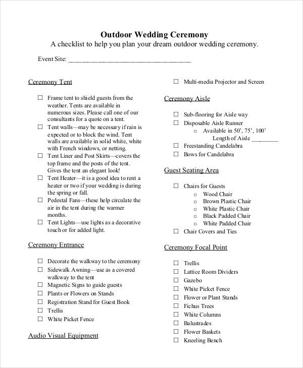 Simple Wedding Checklist 27 Free Word PDF Documents Download Free