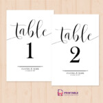 Table Numbers Printable PDF Template Wedding Invitation Templates