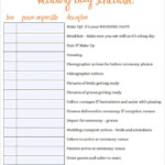 Understand The Background Of Wedding Day Timeline Template Now