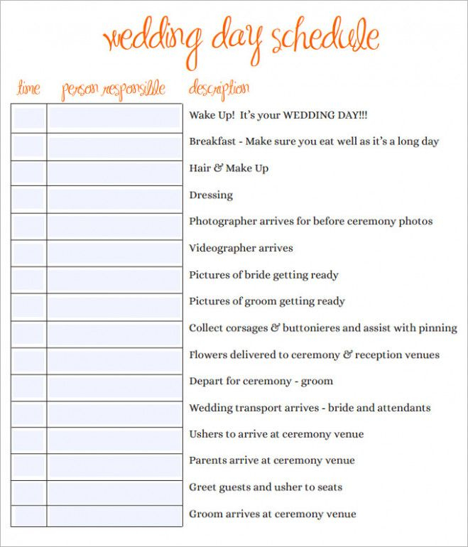 Understand The Background Of Wedding Day Timeline Template Now