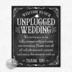 Unplugged Wedding 8x10 Printable Chalkboard Sign Instant Download