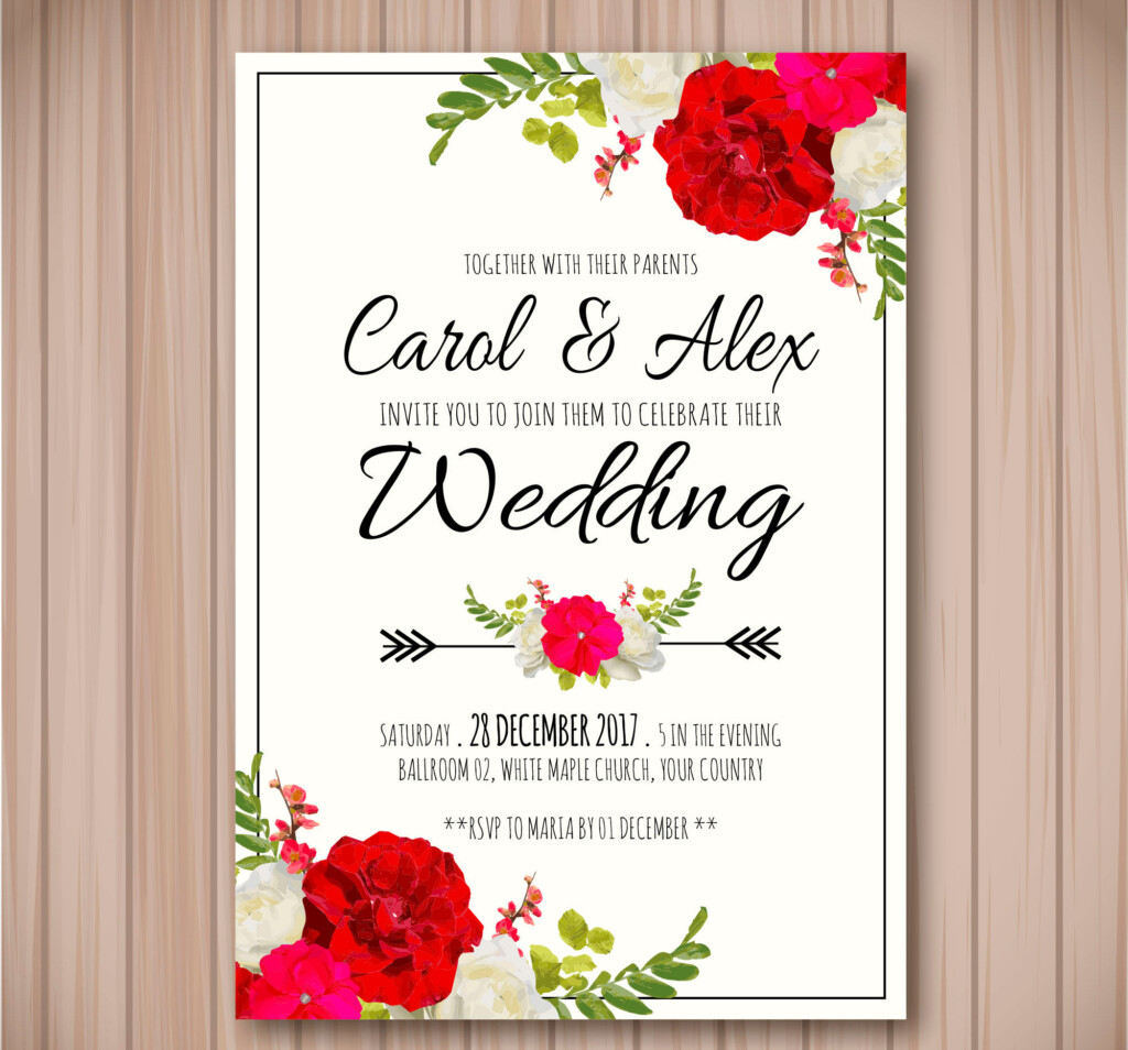 Watercolor Flowers Wedding Invitation1