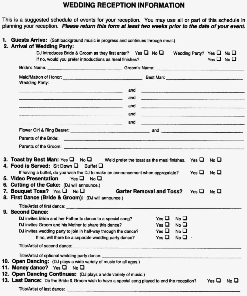 Wedding Dj Contract Free Printable Documents
