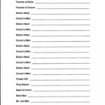 Wedding Guest Checklist Bridal Parties Wedding Party List Wedding