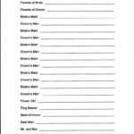 Wedding Guest Checklist Bridal Parties Wedding Party List Wedding