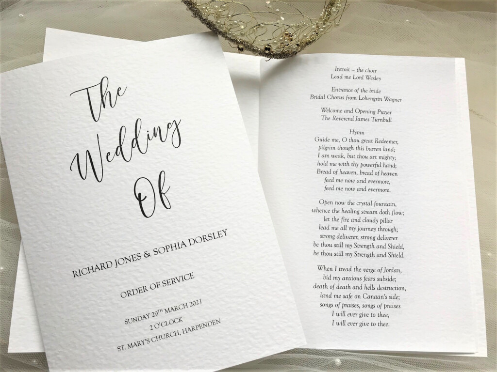 Wedding Order Of Service Template Order Of Service Printing Church