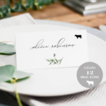 Wedding Place Card Printable Place Card Template Meal Choice Etsy