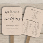 Wedding Program Fan Template Printable Rustic Wedding Fan Etsy
