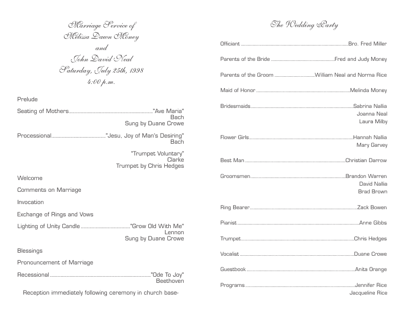 Wedding Program Template 6