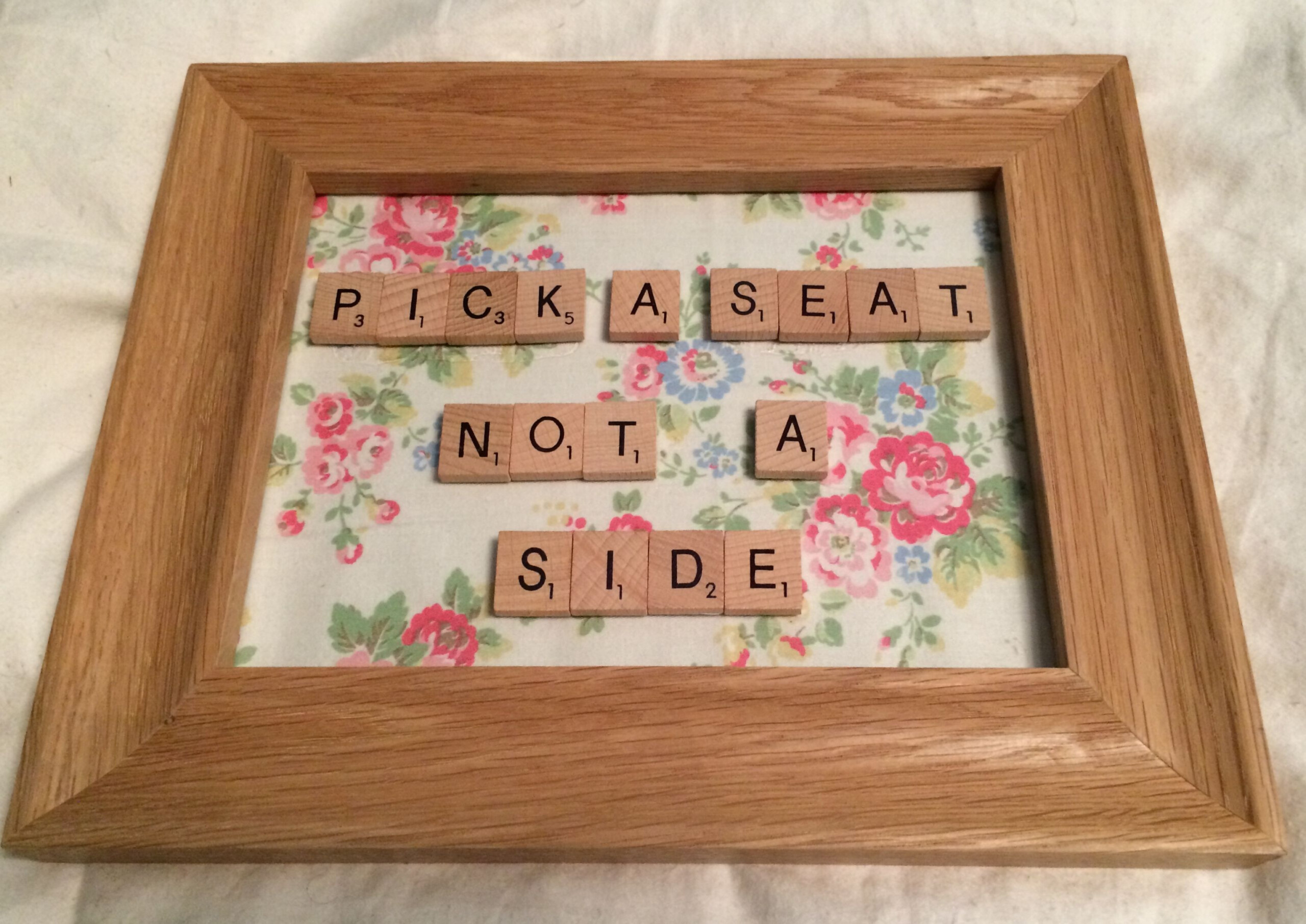 Wedding Sign I Made Using Scrabble Tiles And Cath Kidston Fabric For A Wedding Sign I Made Using Scrabble Tiles And Cath Kidston Fabric For A