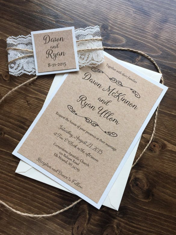 28 Rustic Wedding Invitation Design Templates PSD AI Free 